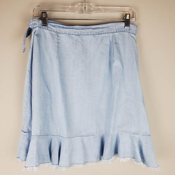 BB Dakota Janelle Chambray Wrap Skirt - Picture 3 of 7